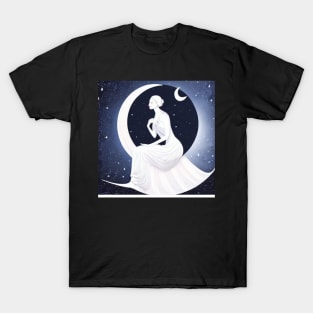 Beautiful design of moon goddess & moon T-Shirt